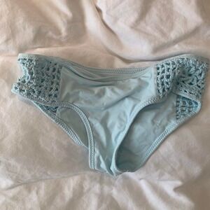Frankie's Bikinis light blue crochet bottom